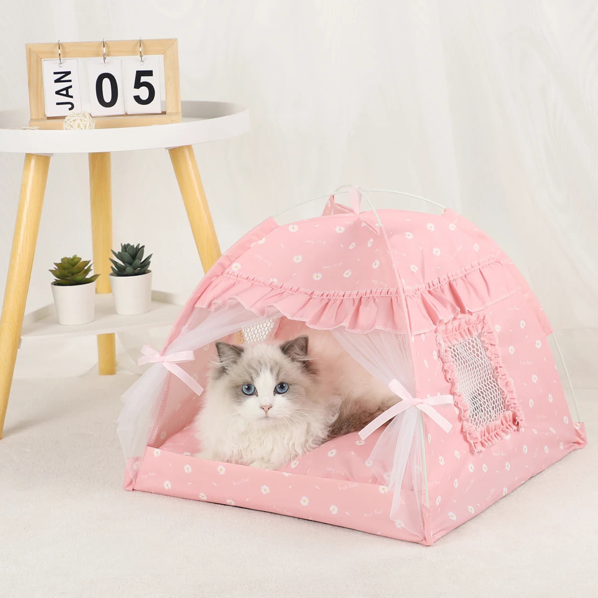 Cozy Cat Tent Bed – Warm Clamshell House for Kittens & Cats