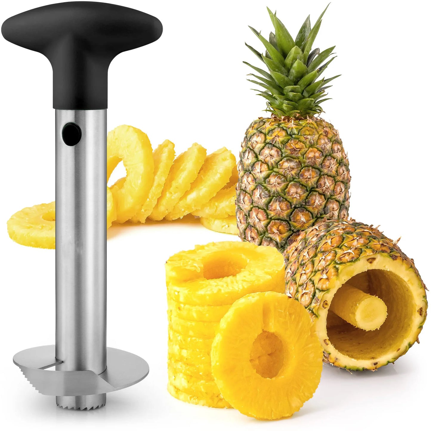 Stainless Steel Pineapple Corer & Slicer – Easy Peeler Cutter Tool for Quick Fruit Prep