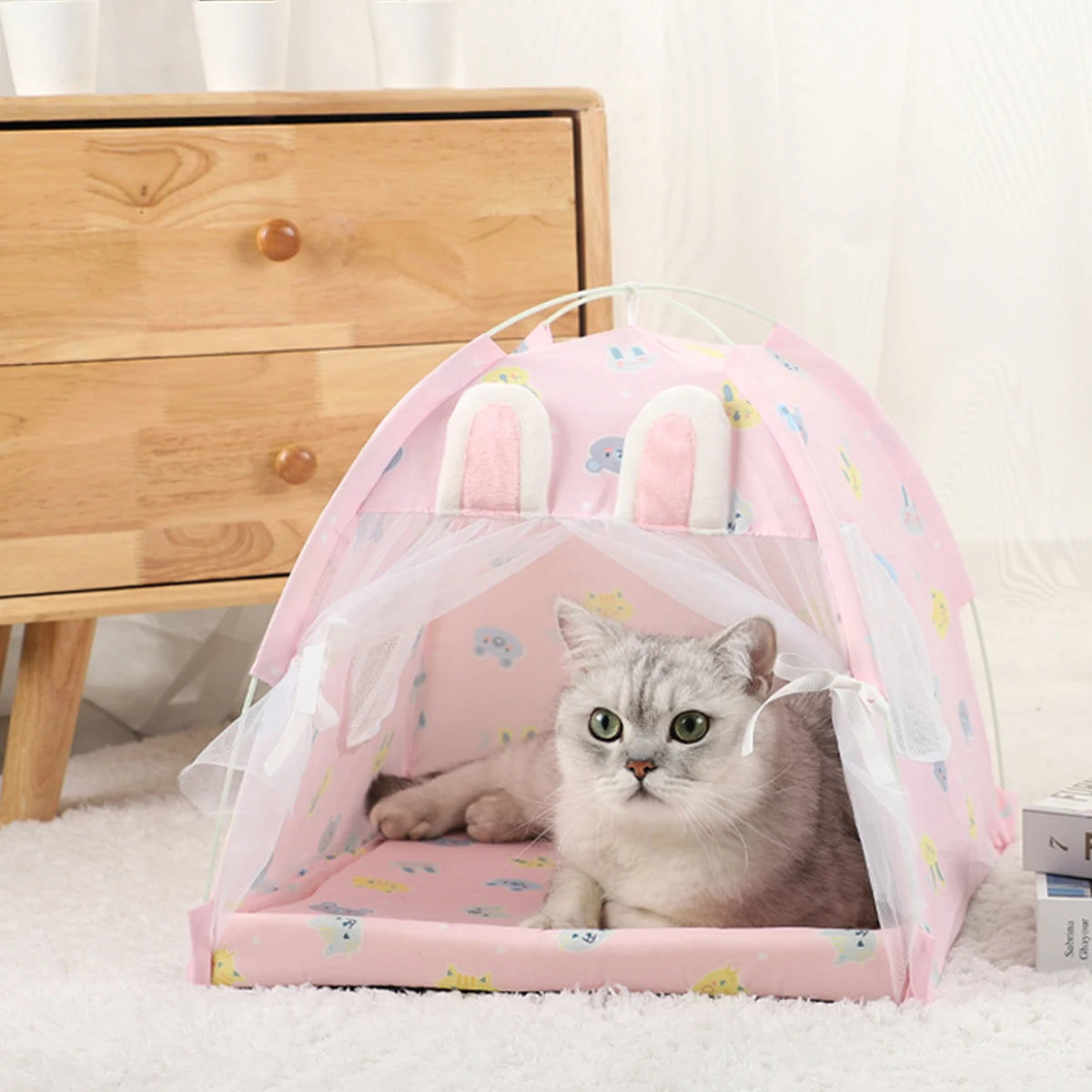 Cozy Cat Tent Bed – Warm Clamshell House for Kittens & Cats