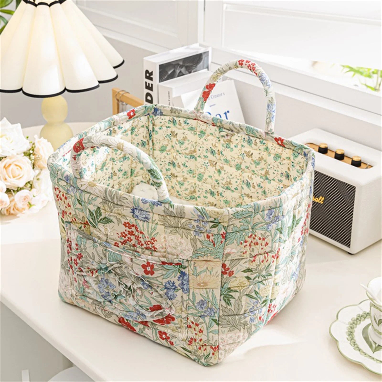  Large Fabric Storage Basket – Foldable Laundry Hamper with Handles