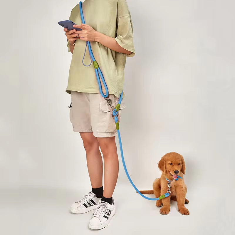 Reflective Hands-Free Dog Leash – Durable Nylon Running & Walking Lead for Dogs