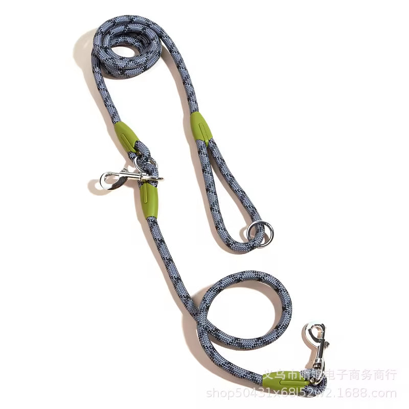 Reflective Hands-Free Dog Leash – Durable Nylon Running & Walking Lead for Dogs
