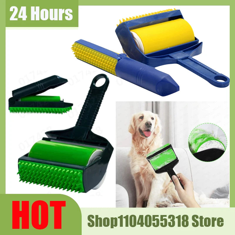 Reusable Lint & Hair Remover Roller – 2-in-1 Sticky Brush for Clothes, Furniture & Travel 