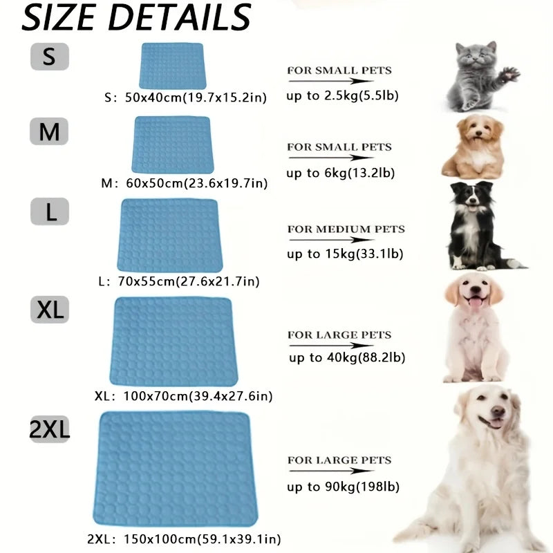 Self-Cooling Pet Mat for Dogs & Cats – XL Size for Big Breeds 🧊 Washable, Durable, Outdoor-Friendly
